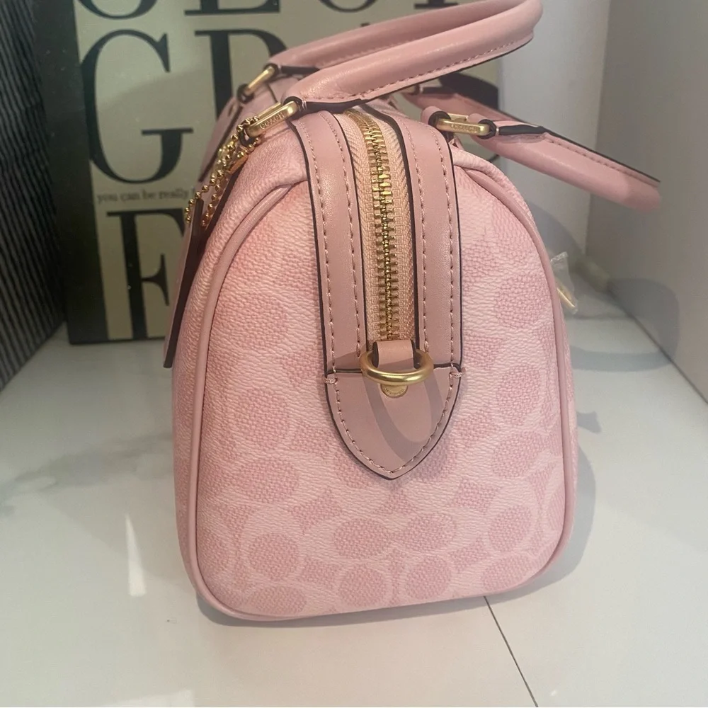 Coach Light Pink Signature Satchel - Picture 3 of 5